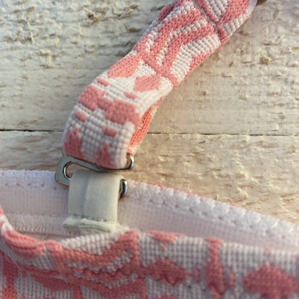 Lemlem Lola‎ Jacquard Bandeau Center Tie Removable Strap Light  Pink White Large - Picture 5 of 10